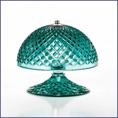 Clear, Blue, Or Green Crystal & Glass Chandelier