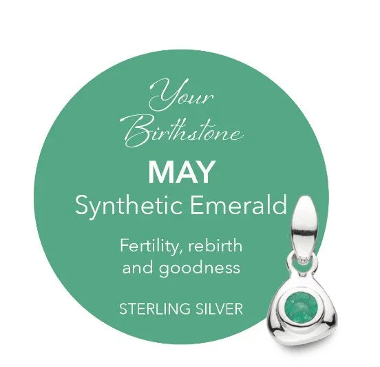 Coast May Birthstone Synthetic Emerald Tag Necklace