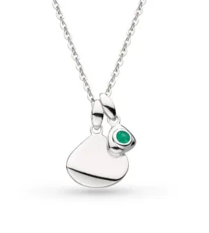 Coast May Birthstone Synthetic Emerald Tag Necklace