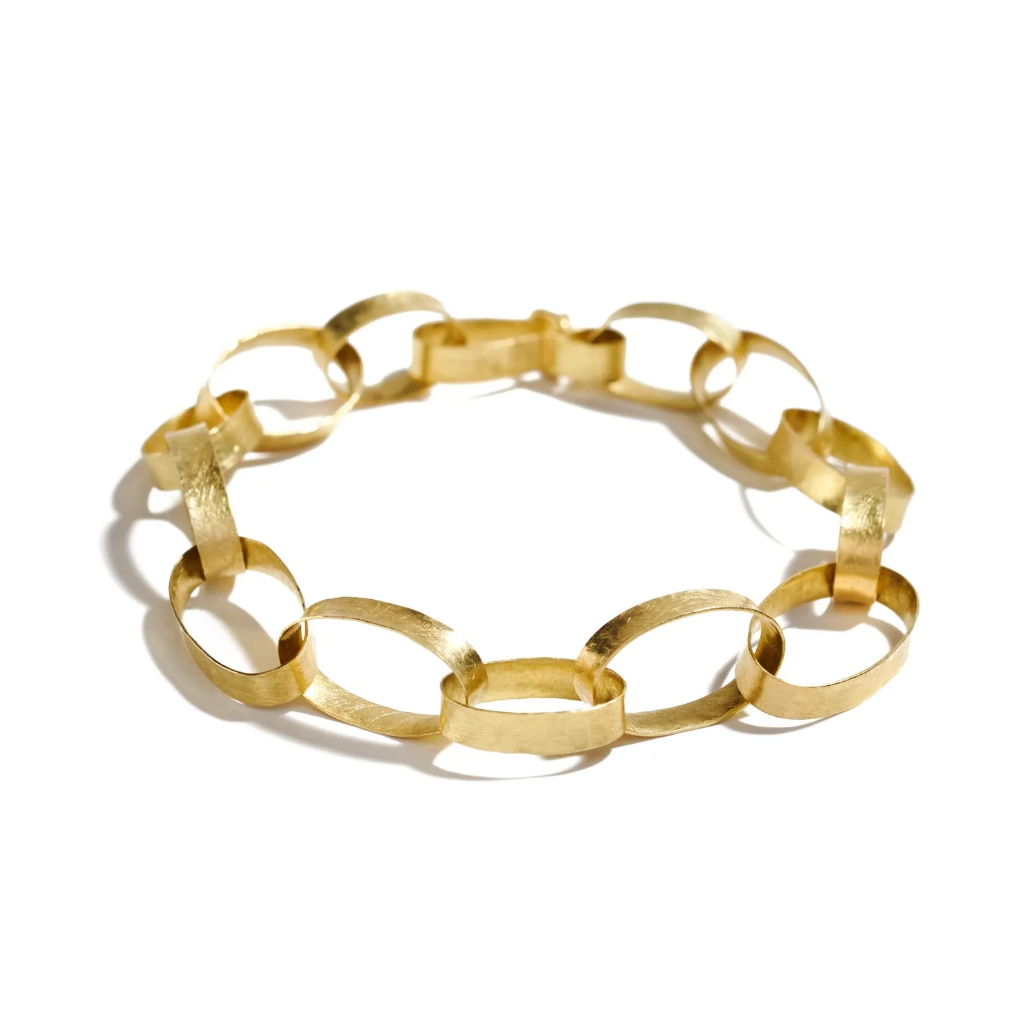 Concave Oval Link Bracelet