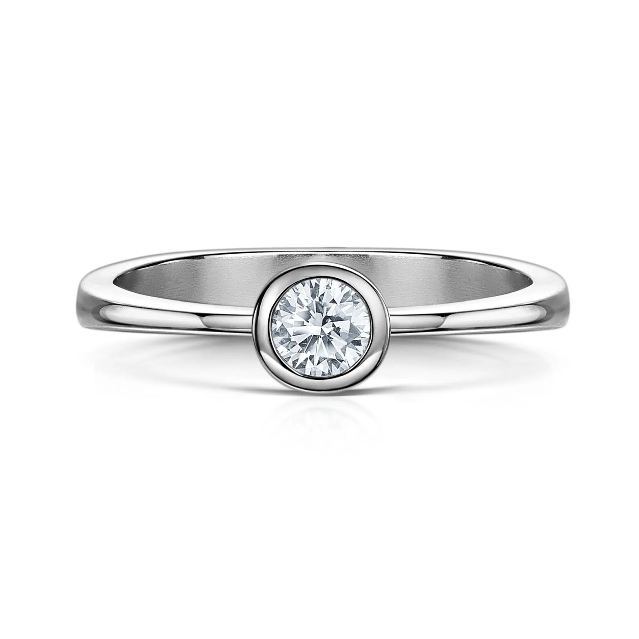 Contemporary 0.25ct Solitaire Diamond Ring in Platinum