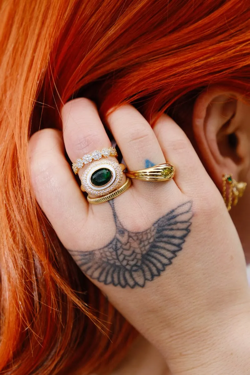 Crystal Eye Sterling Silver Ring