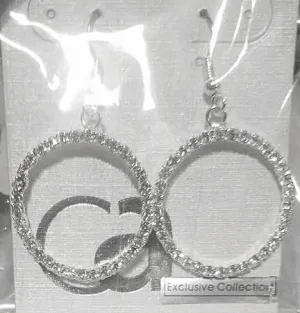 CZ Dangle Hoop Earrings
