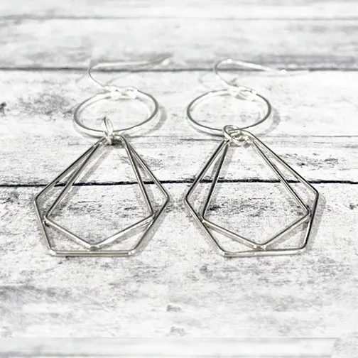 Dainty Layered Geometric Shape Earrings (ROSE GOLD, GOLD OR SILVER)