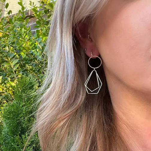 Dainty Layered Geometric Shape Earrings (ROSE GOLD, GOLD OR SILVER)