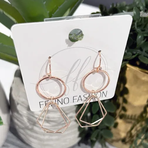 Dainty Layered Geometric Shape Earrings (ROSE GOLD, GOLD OR SILVER)