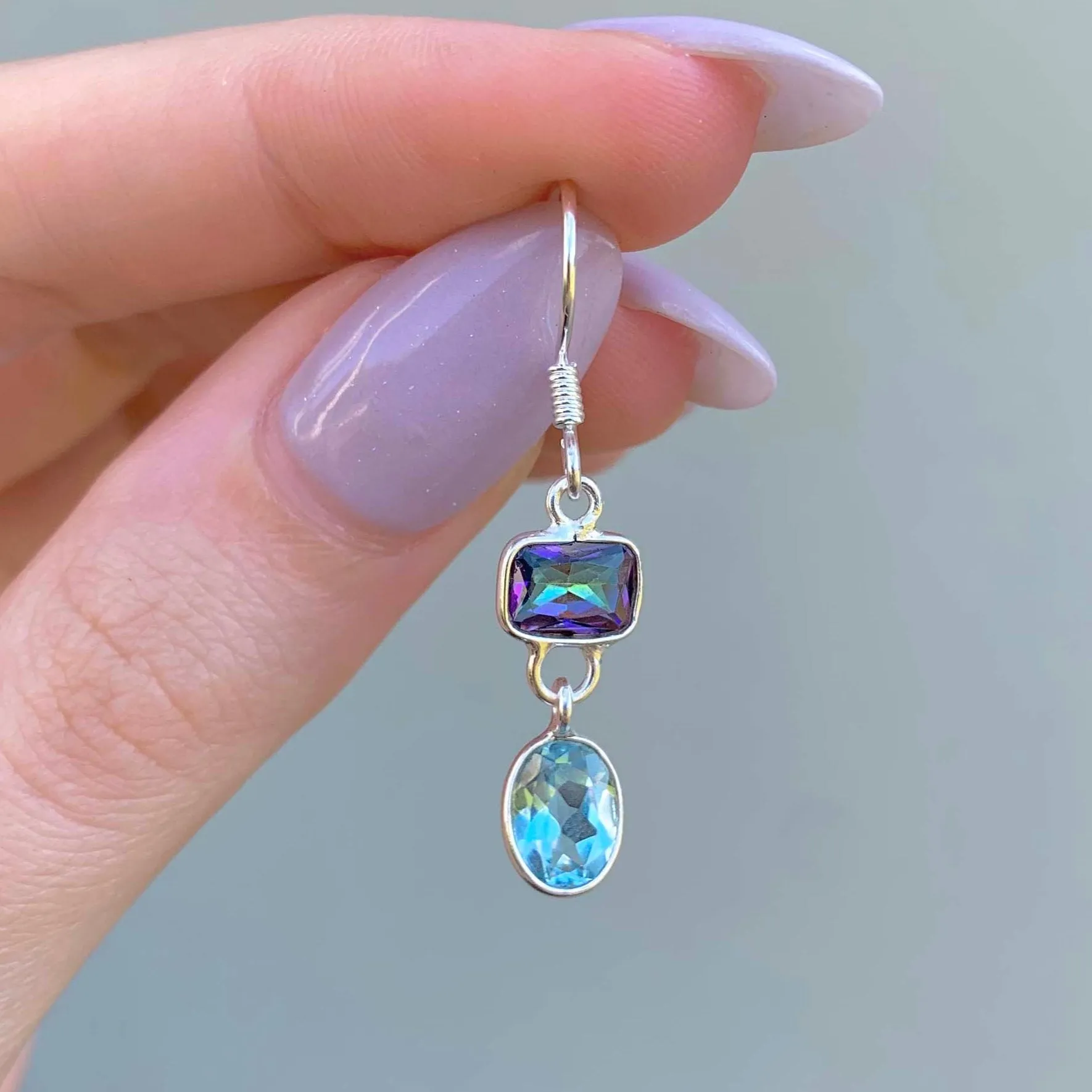 Dainty Mystic Topaz Earrings