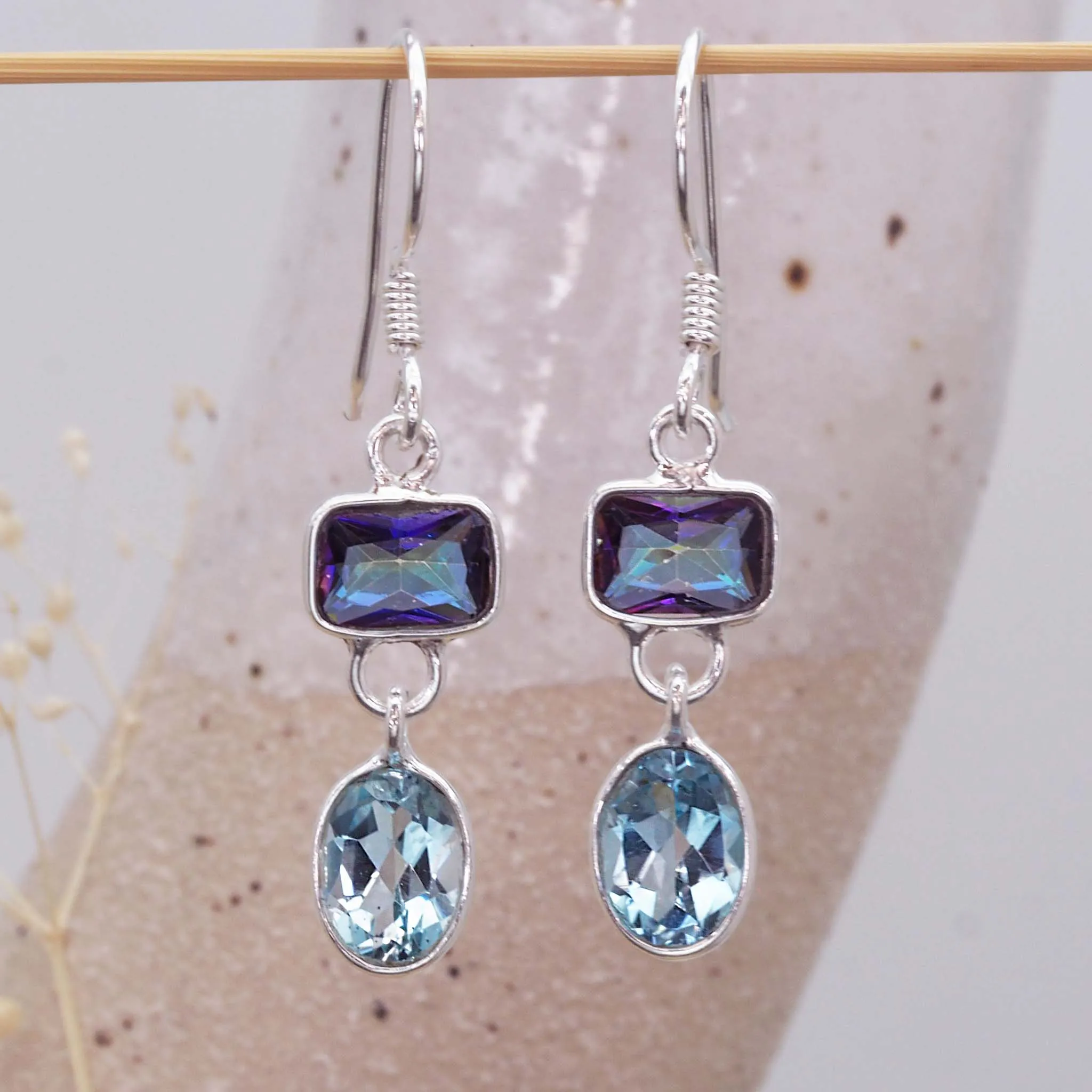 Dainty Mystic Topaz Earrings