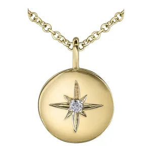 Diamond and Yellow Gold Starburst Pendant