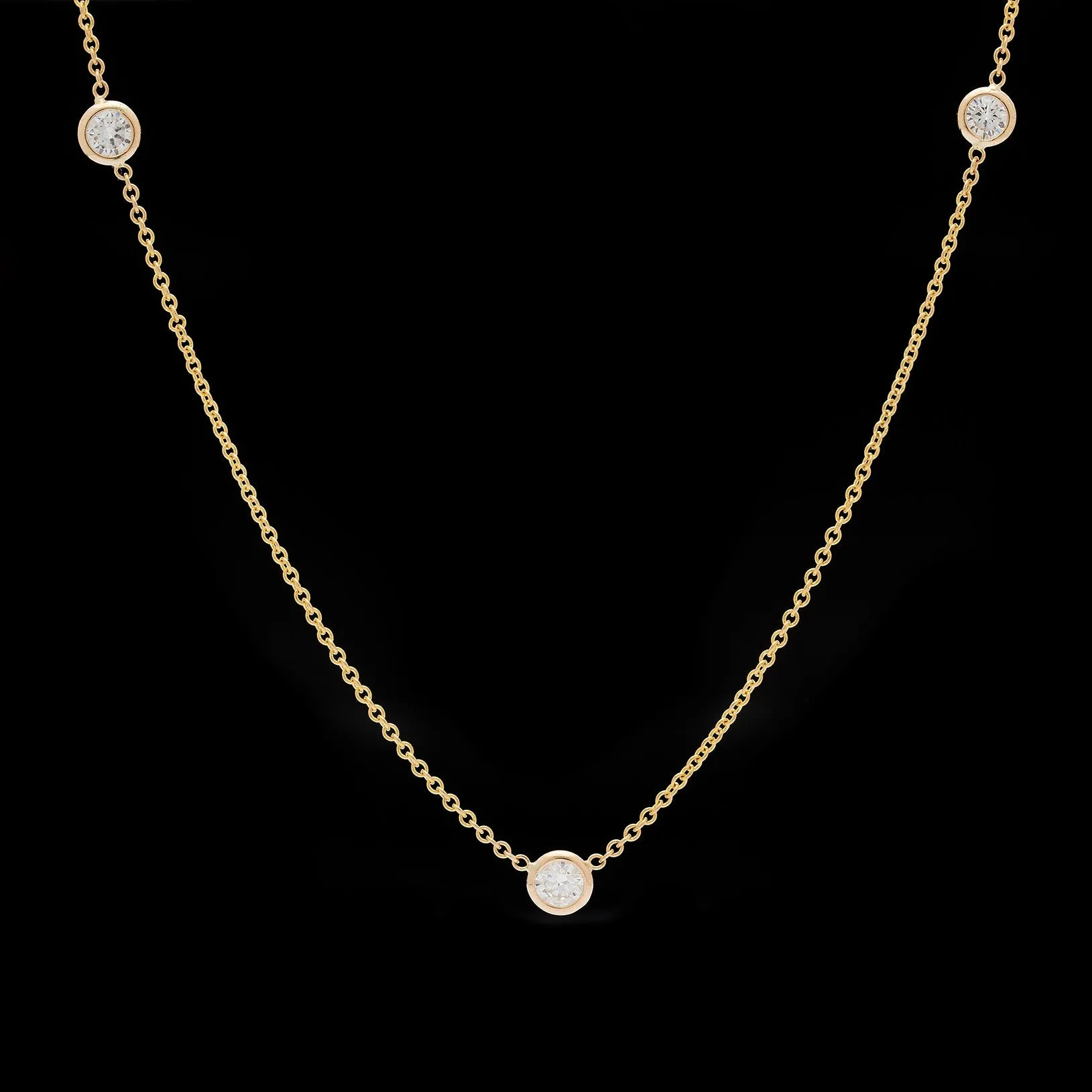 Diamonds by the Yard 1.37ct tw 5-Stone Gold Necklace