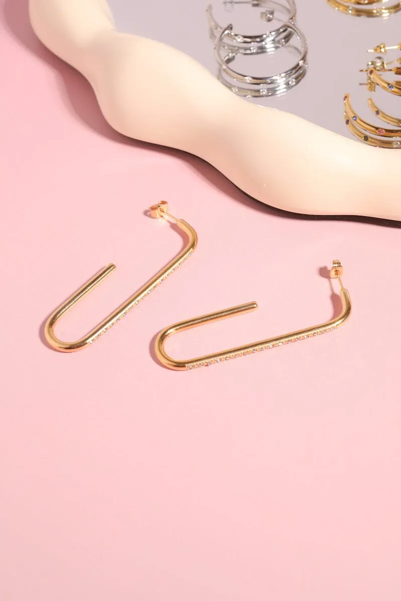 Drop Crystal Hoop Earrings