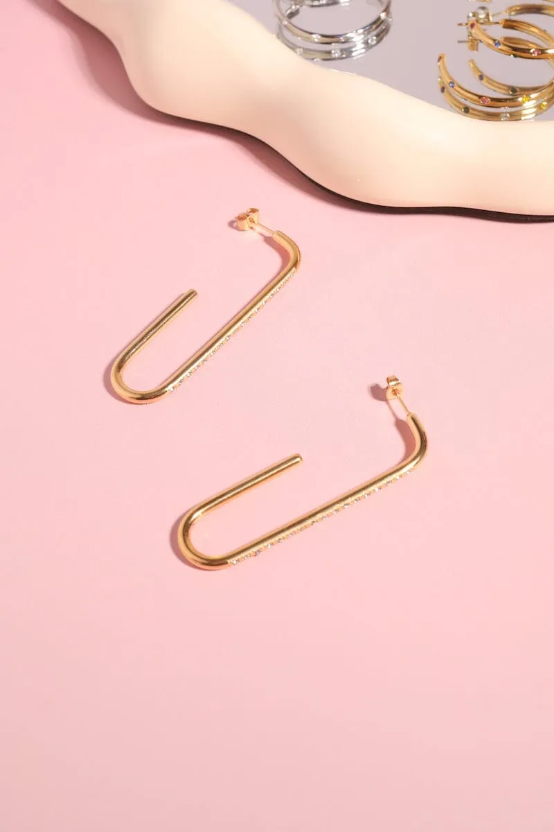 Drop Crystal Hoop Earrings