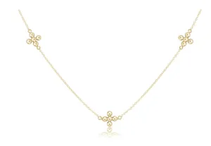 E Newton 17" Choker Simplicity Chain Classic Beaded Signature Cross Gold