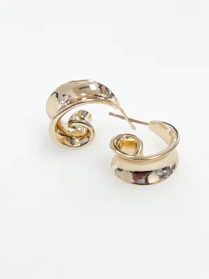 Edith - Gold Swirl Hoops