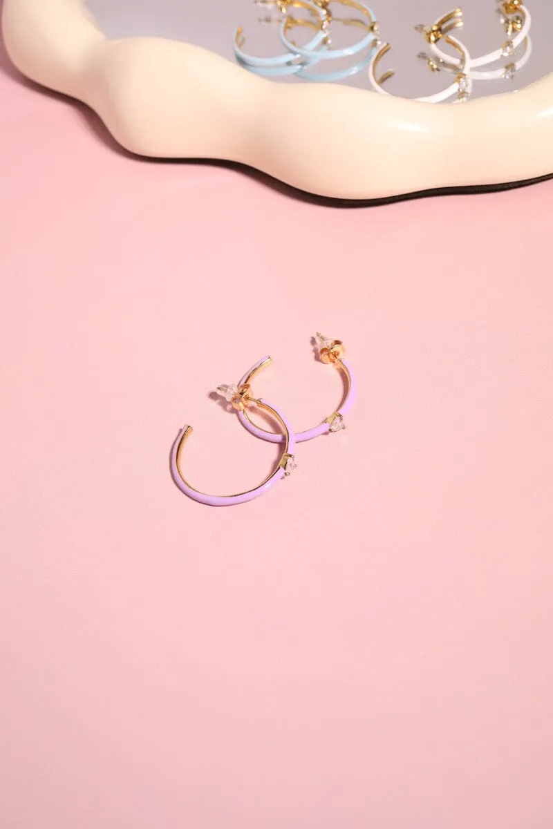 Enamel   Heart Hoop Earring