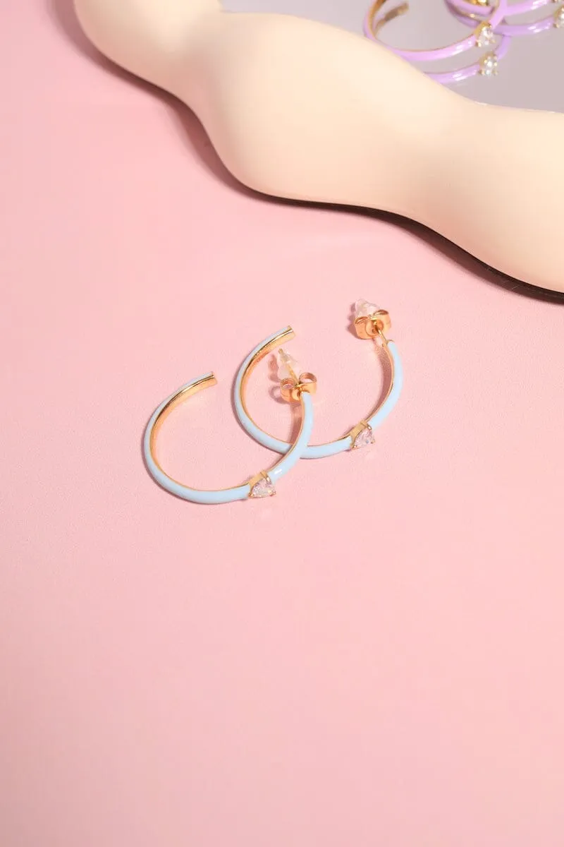 Enamel   Heart Hoop Earring