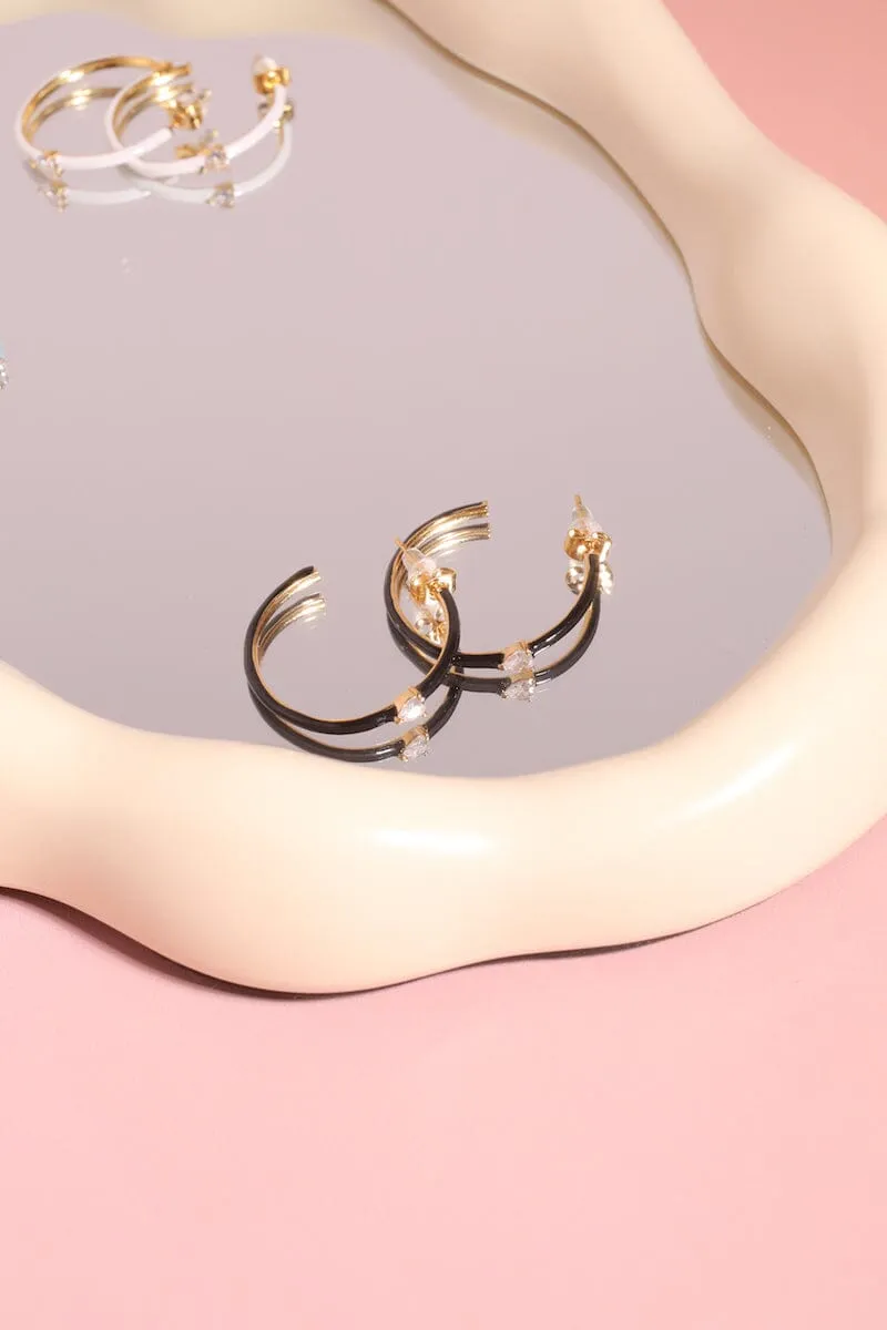 Enamel   Heart Hoop Earring