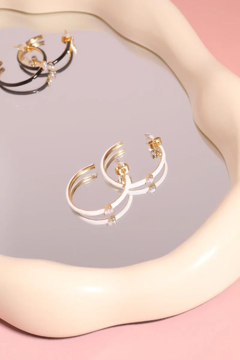 Enamel   Heart Hoop Earring