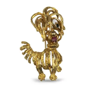 Estate Lhasa Apso Dog Brooch