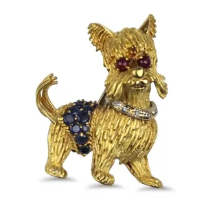 Estate Schnauzer Dog Brooch