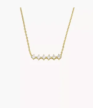 Fossil Hazel Classic Glitz Gold-Tone Brass Station Necklace JOA00811710
