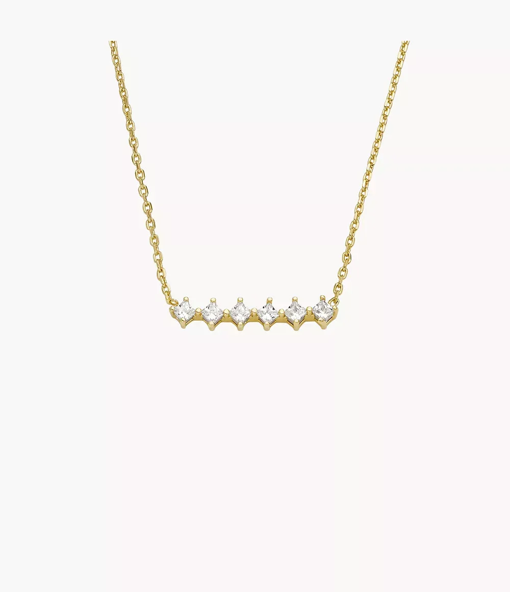 Fossil Hazel Classic Glitz Gold-Tone Brass Station Necklace JOA00811710