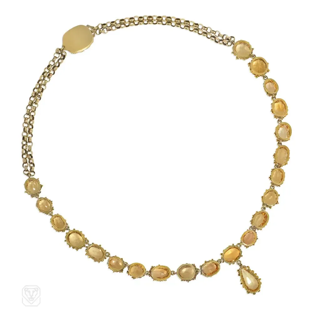 Georgian topaz and gold rivière necklace