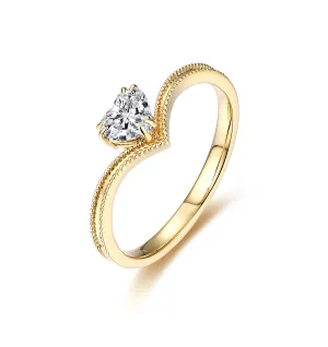 GIA Certified Heart White Diamond Ring