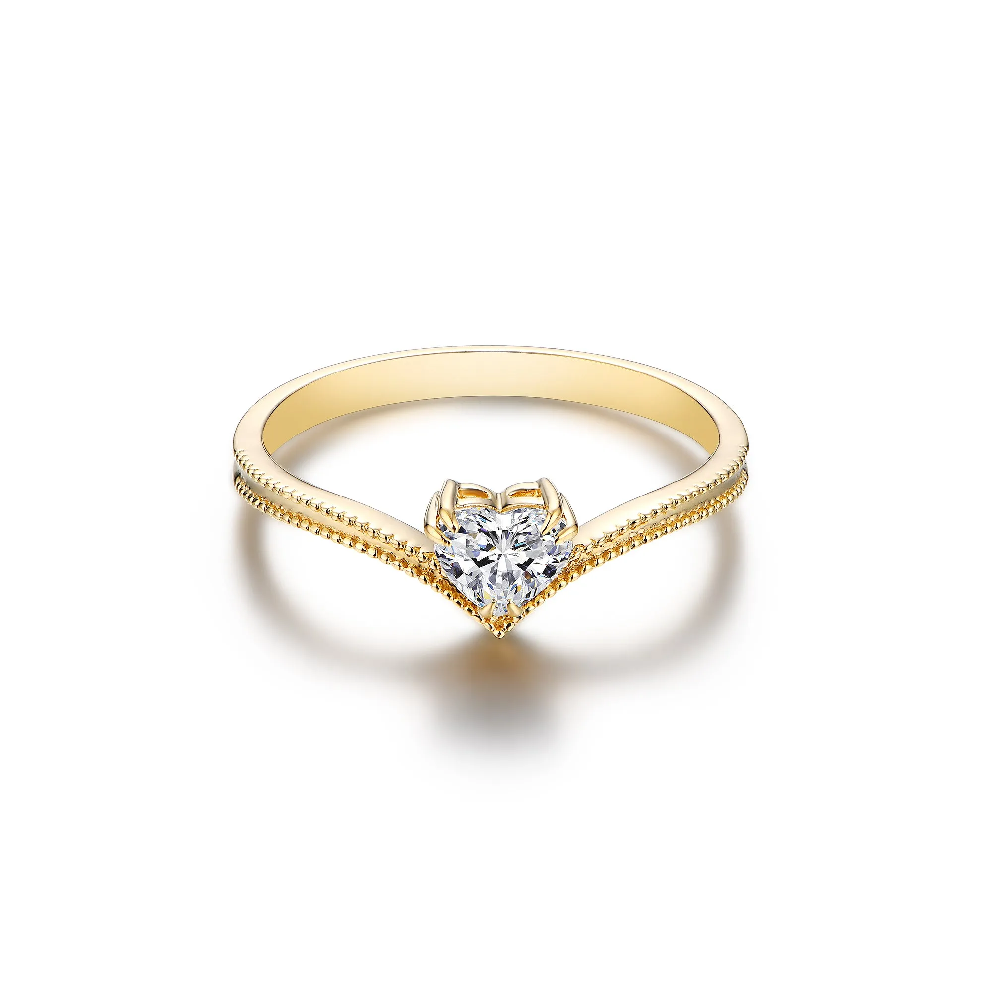 GIA Certified Heart White Diamond Ring