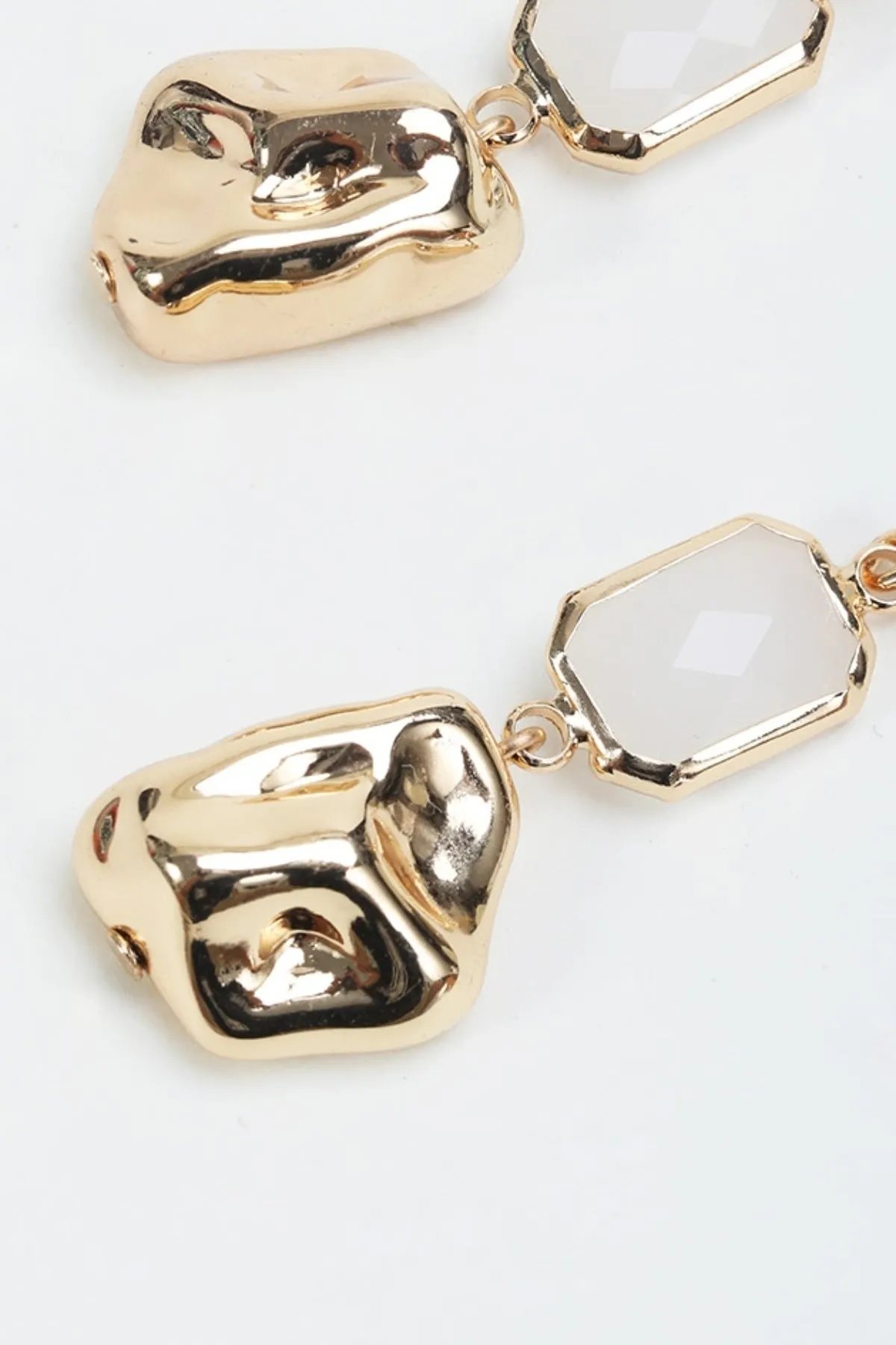 Gold Embellished Drop Earrings
