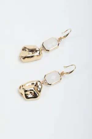 Gold Embellished Drop Earrings