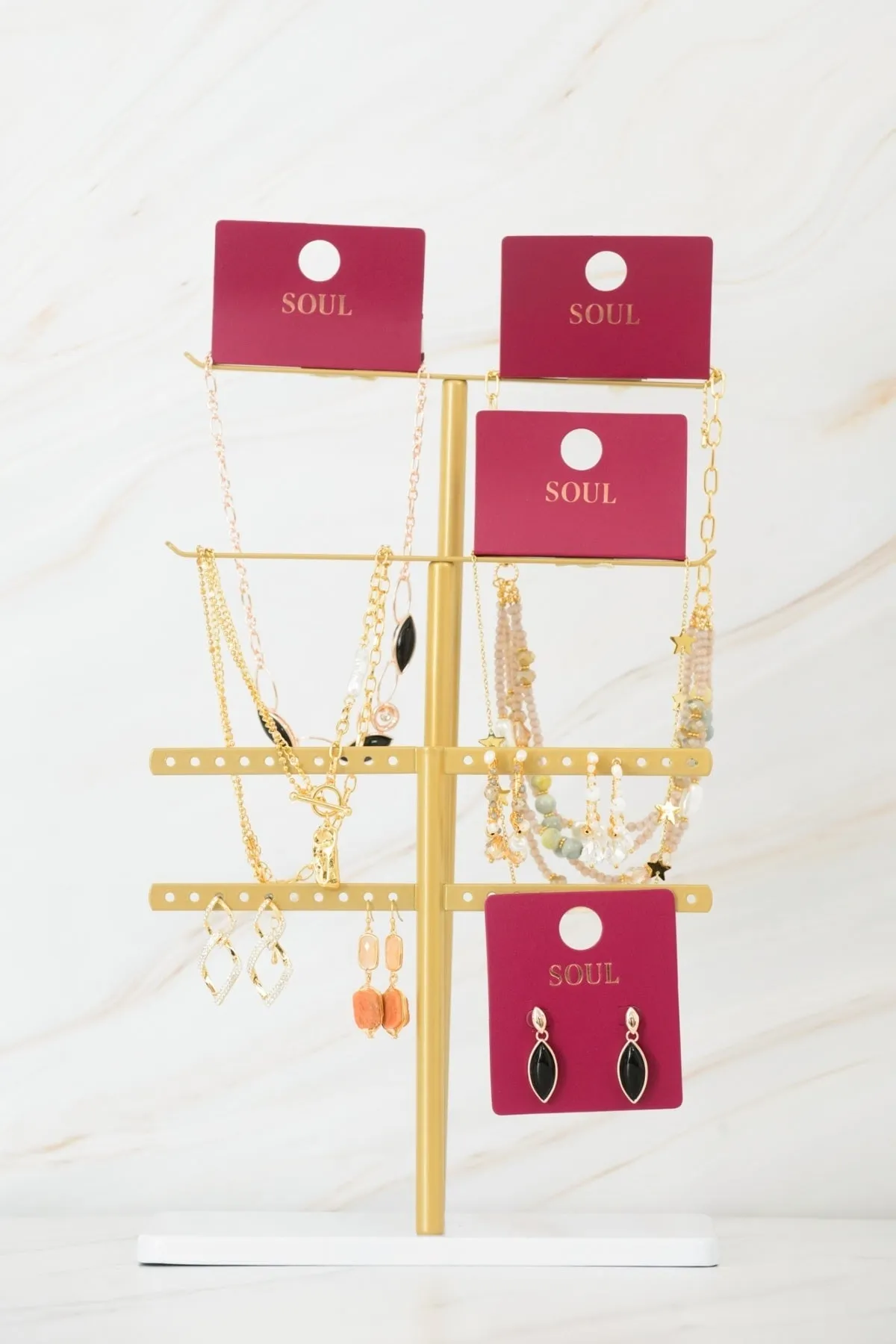 Gold Embellished Drop Earrings
