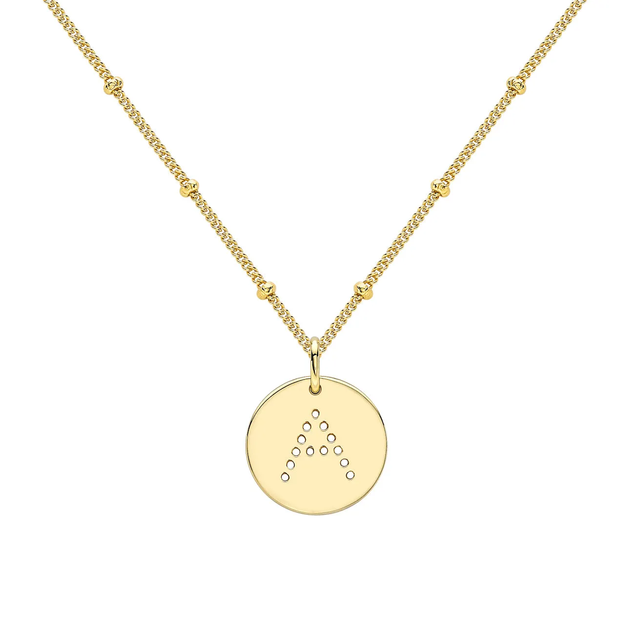 Gold Vermeil Alphabet A Necklace