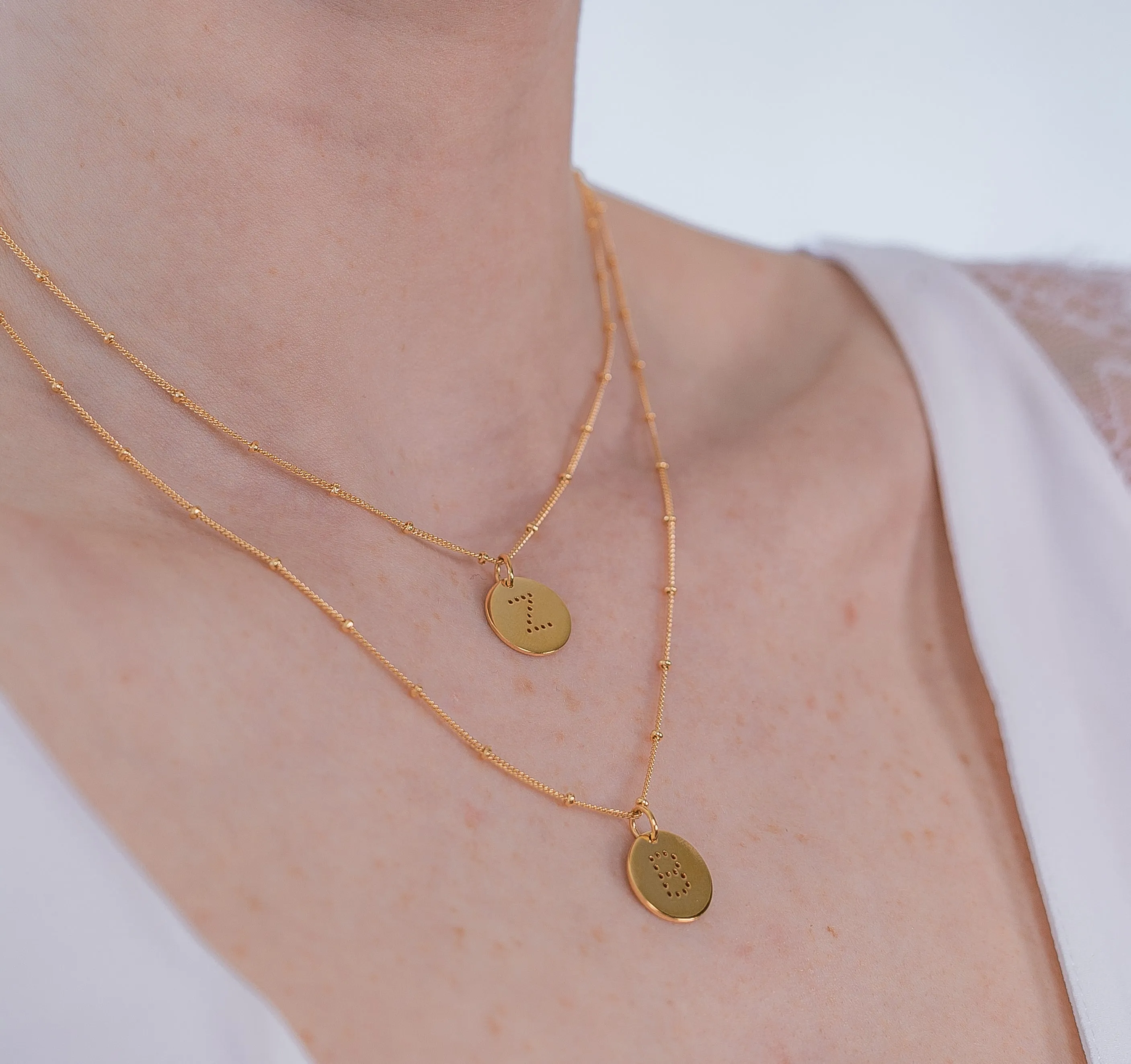 Gold Vermeil Alphabet U Necklace
