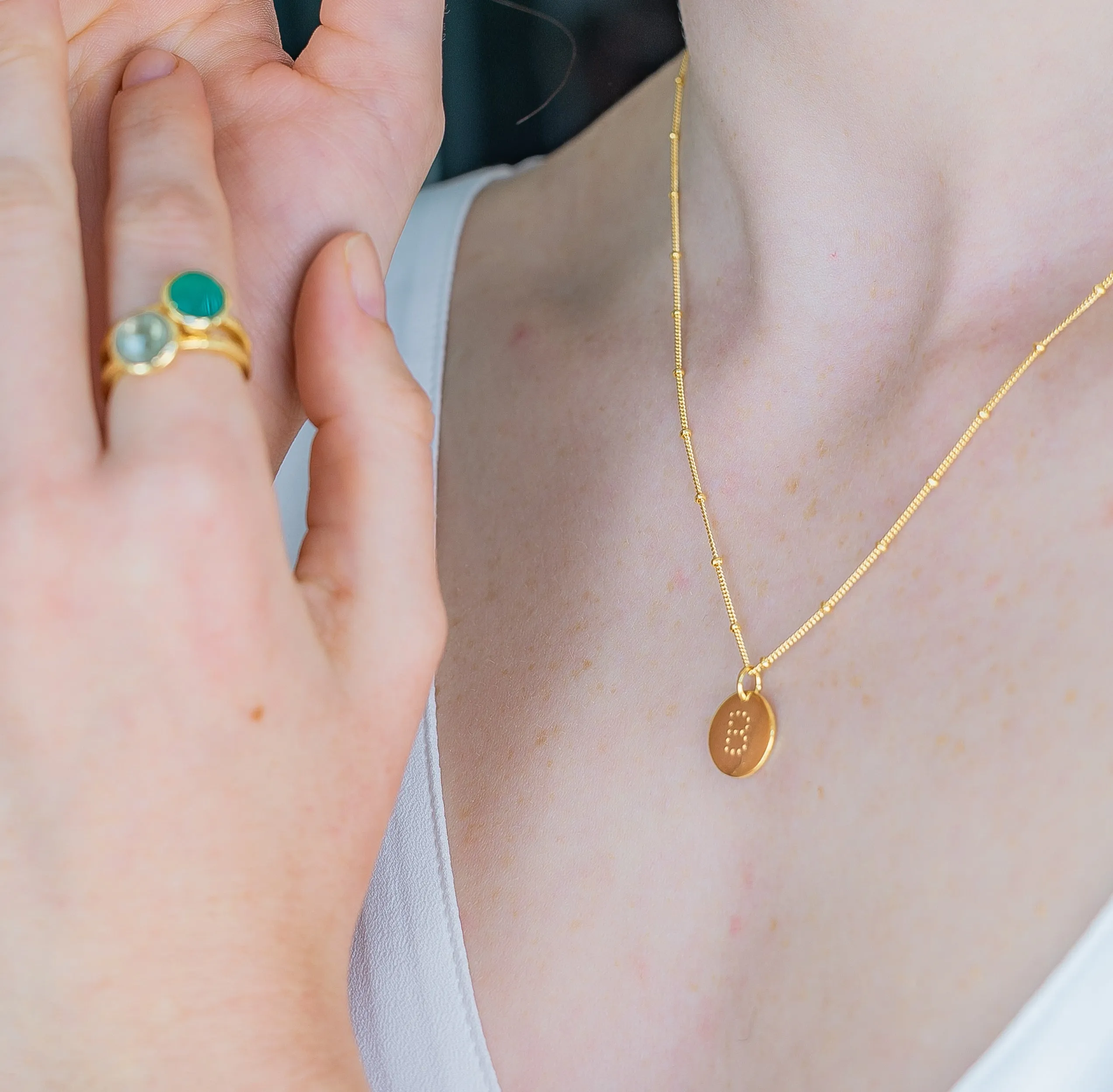 Gold Vermeil Alphabet U Necklace