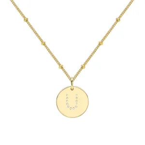Gold Vermeil Alphabet U Necklace