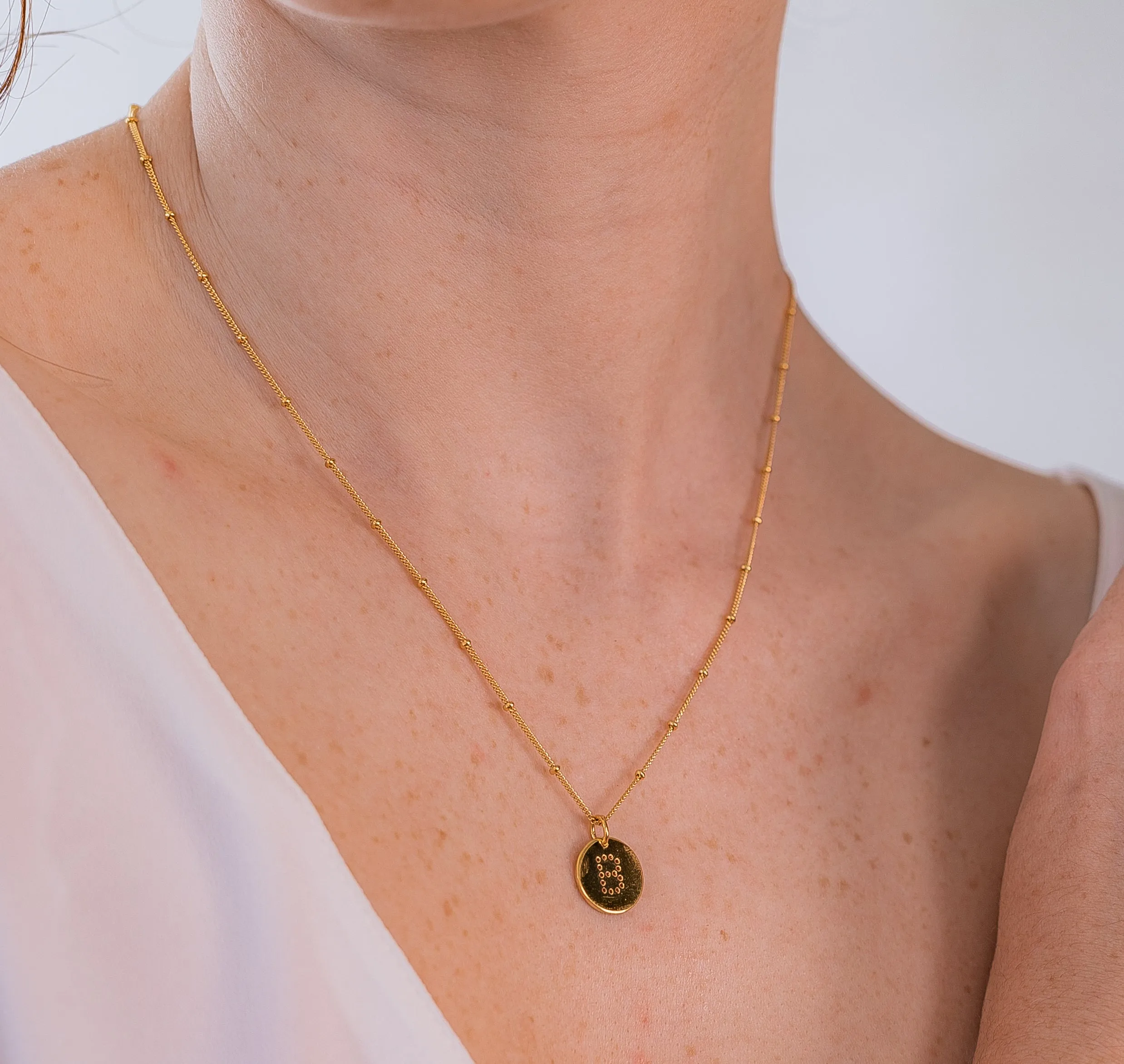 Gold Vermeil Alphabet U Necklace
