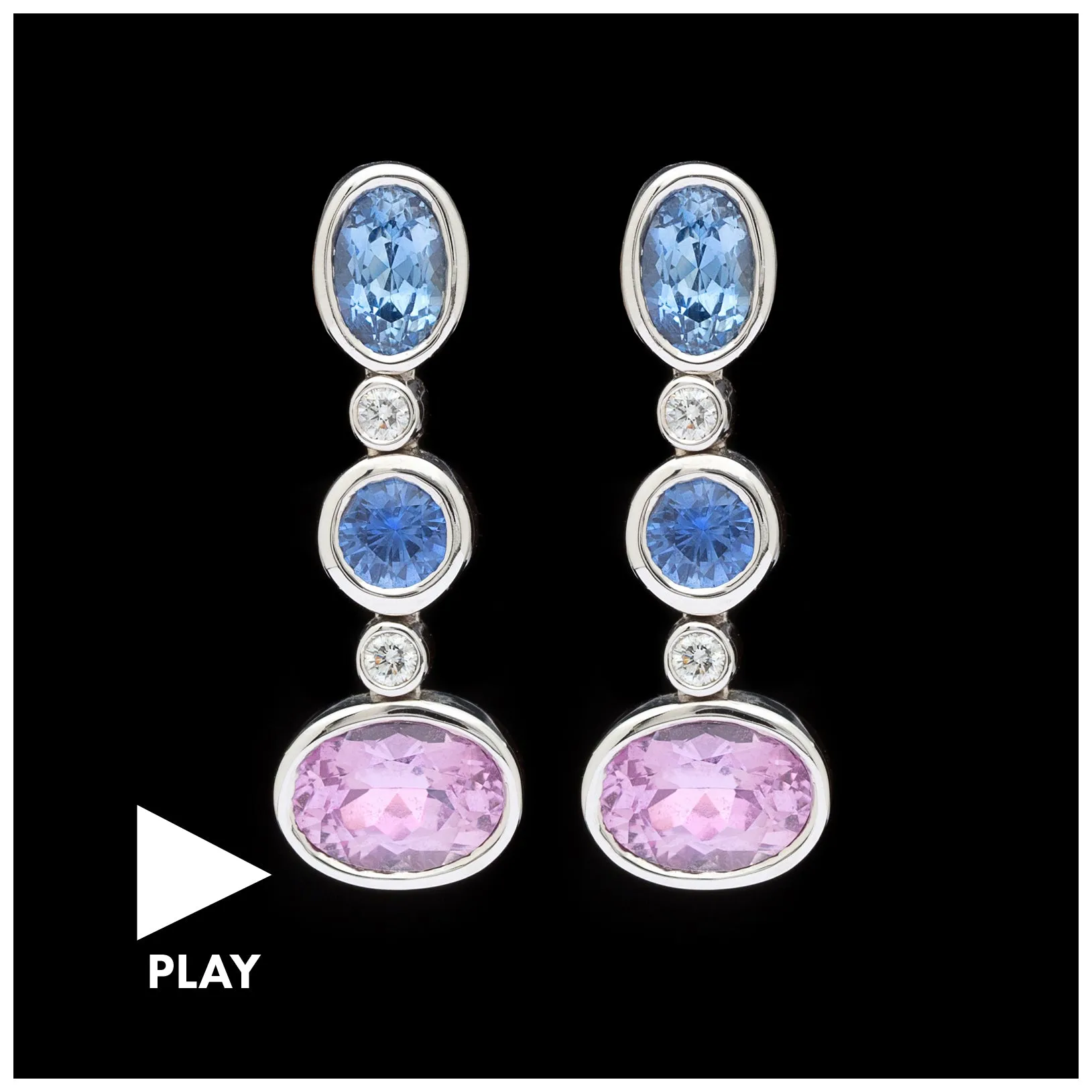 Gubelin Multi-Color Sapphire & Diamond Earrings