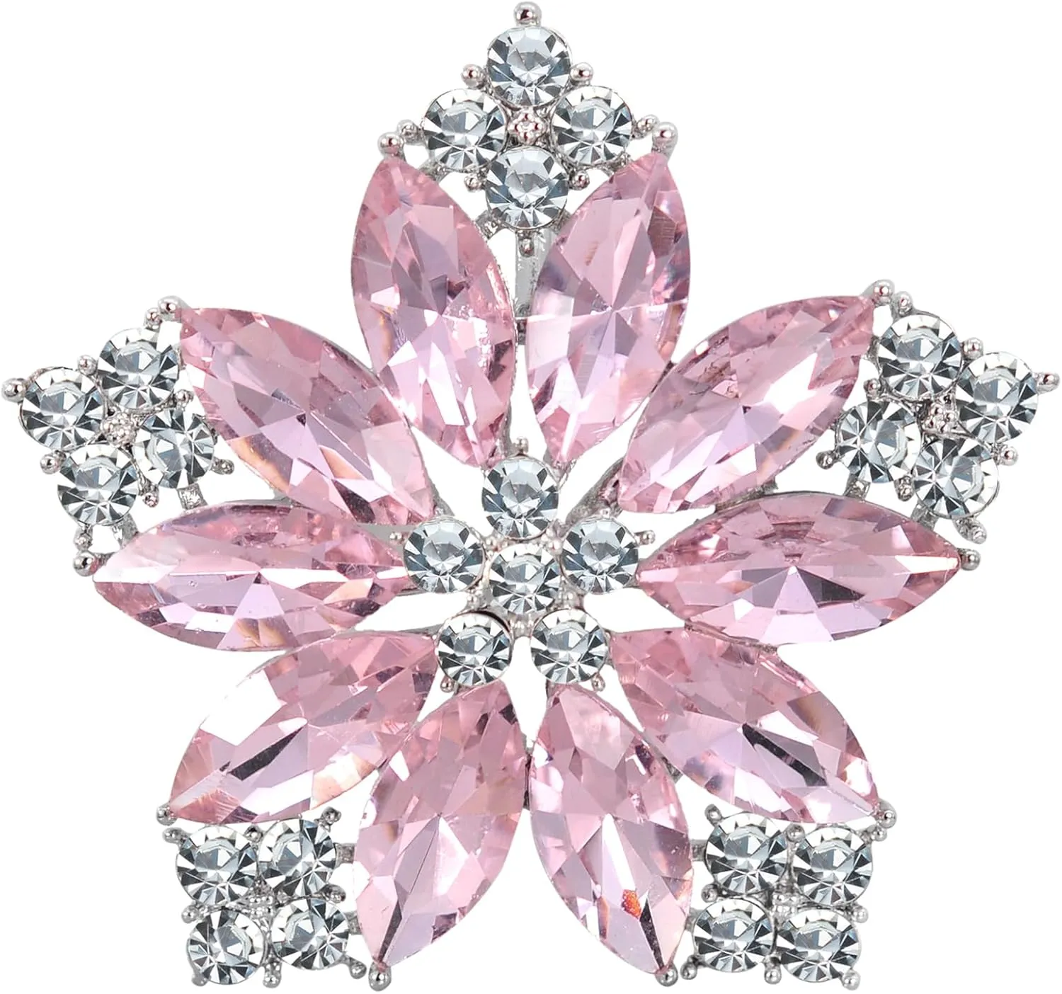 Gyn&Joy Crystal Blooming Flower Brooches For Women