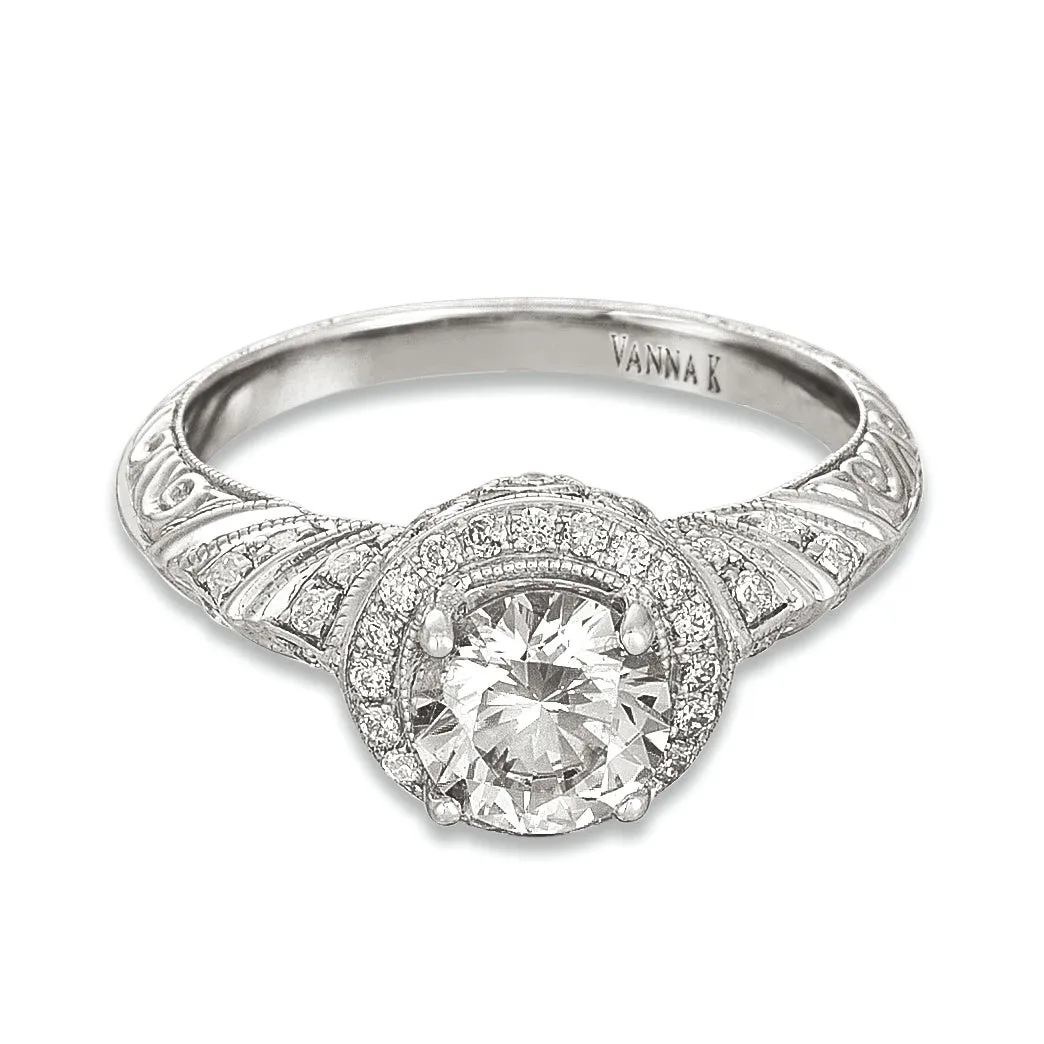 Hand Engraved Perfect Profile Diamond Ring Style 18RGL00415DCZ