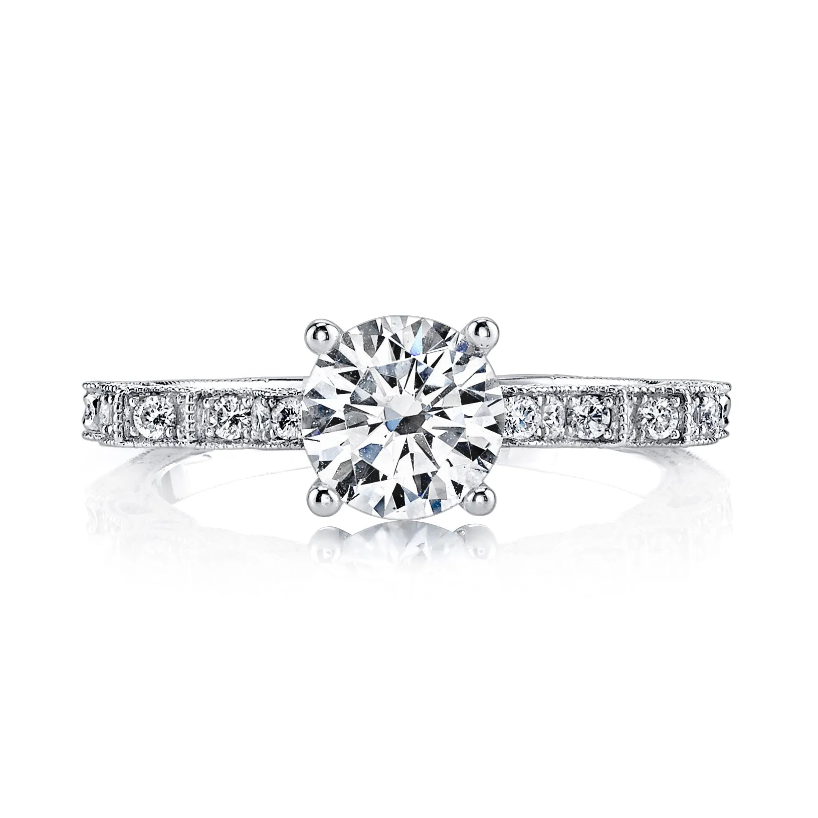 Hand Engraved Perfect Profile Diamond Ring Style 18RGL00607DCZ