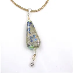 Handmade Artisan Teardrop Pendant and Topaz Necklace