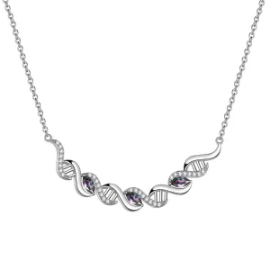 Infinity Spiral DNA Double Helix Necklaces Women Girls Jewelry Birthday Gift Sterling Silver