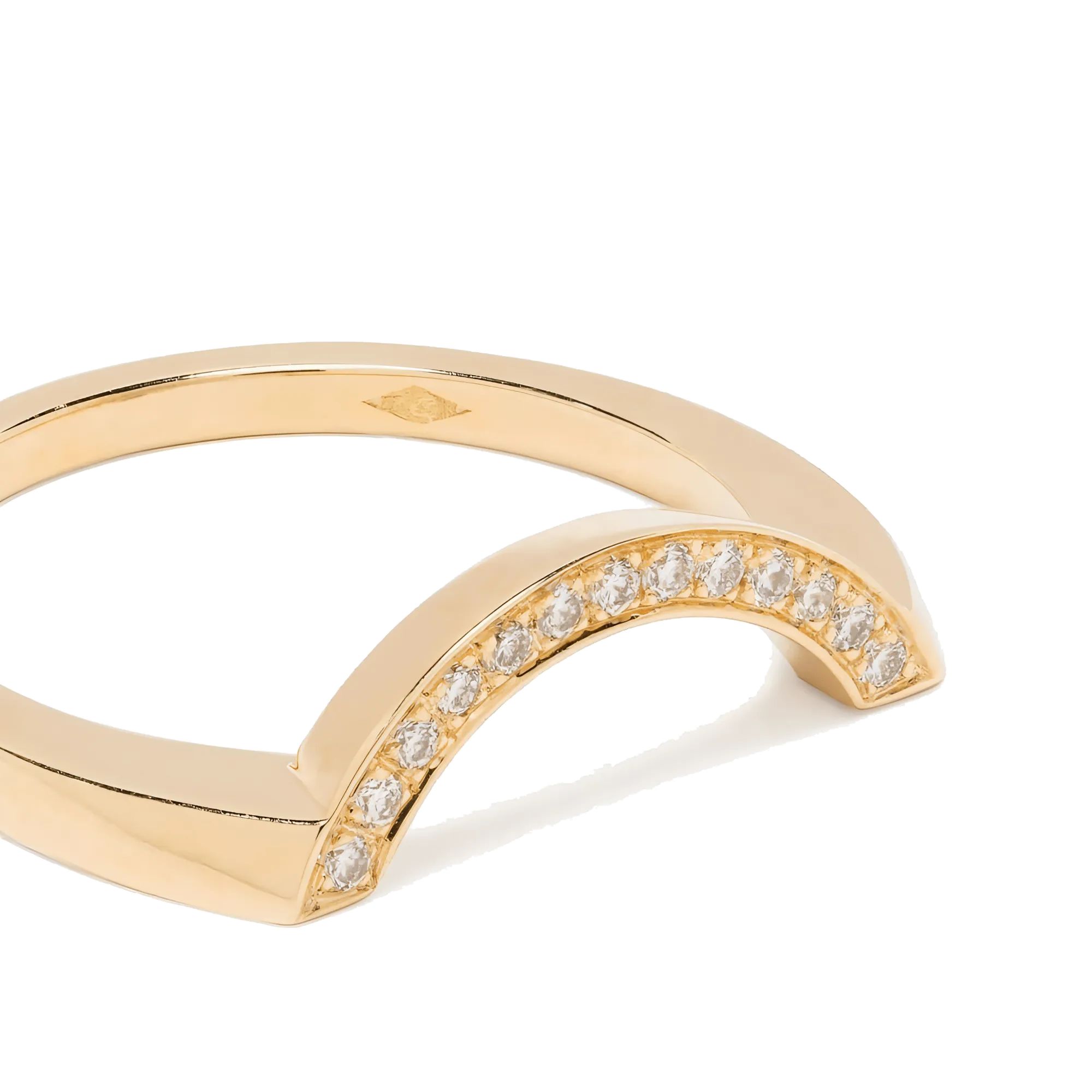 Intrépide grand arc pavée ring