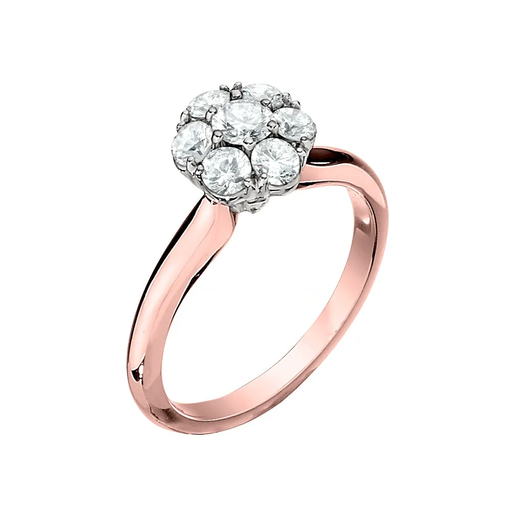 Jabel Round Diamond Cluster Ring 1CTW
