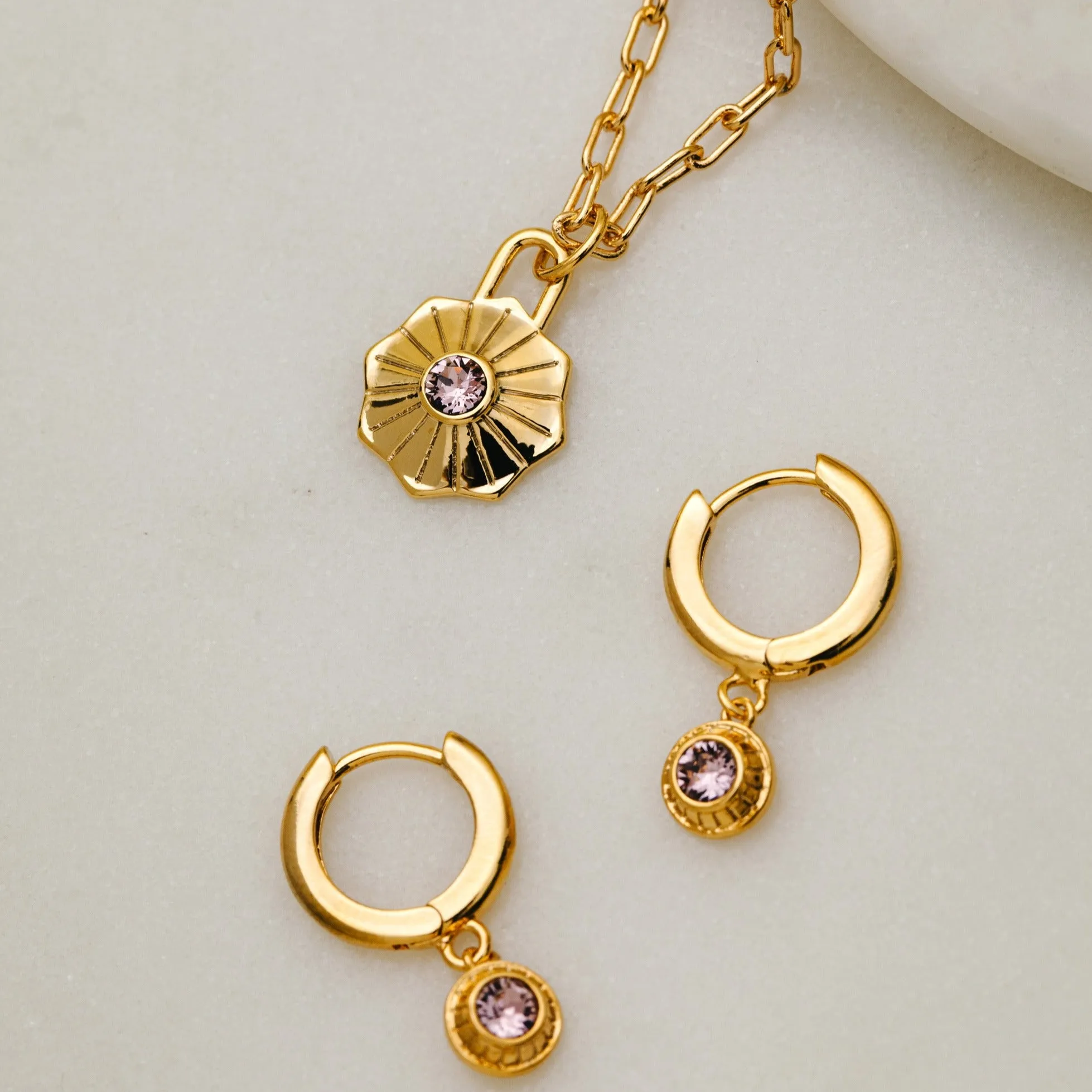 June Birthstone Necklace Made With Swarovski® Crystals - Gold