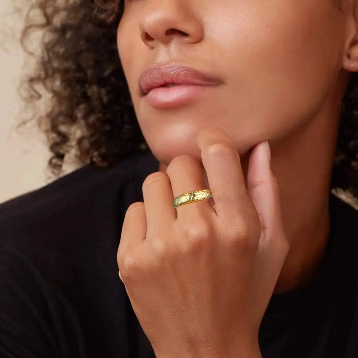 Kyerlyn Chunky Gold Rings Size 6 to 9