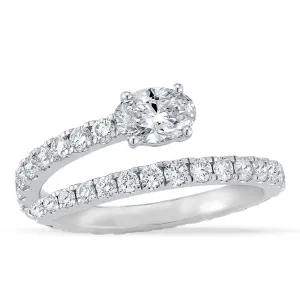 Lab Grown Diamond Bypass Band in 14K White Gold