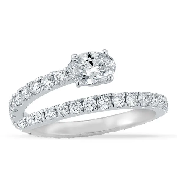 Lab Grown Diamond Bypass Band in 14K White Gold