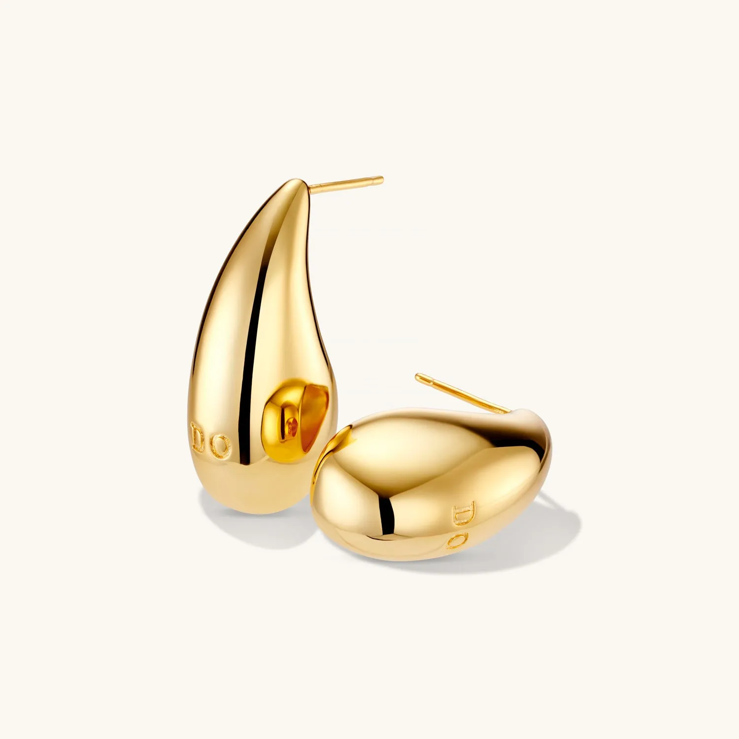 Large Dome Earrings in Gold